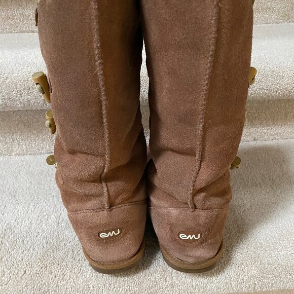 Cognac EMJ Suede Boot Size 8  M  Height Size 7" - Picture 2 of 6